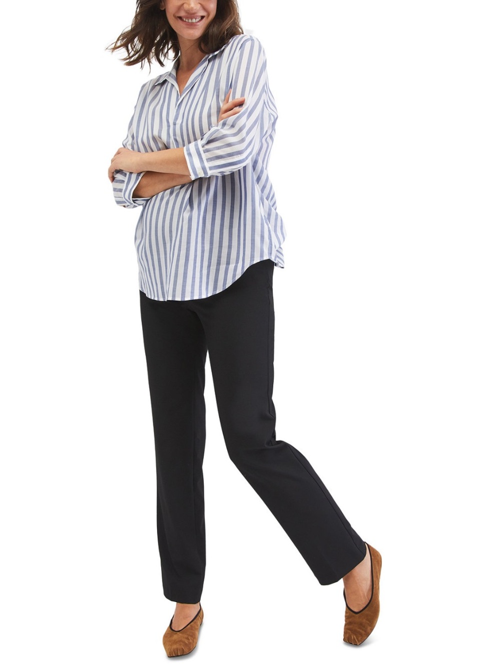 Motherhood Maternity - Straight-Leg Over the Bump Maternity Pants Size M